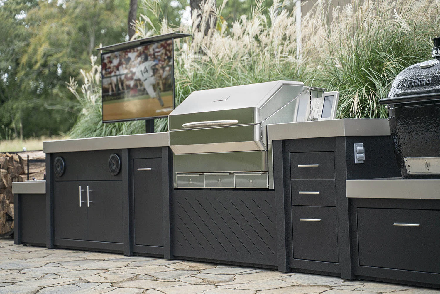 Stoll custom outdoor kitchen with grill, storage and countertop